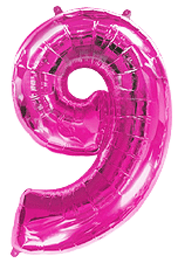 Μπαλόνι Φοιλ Σχήμα Φούξια Νούμερο 9 Ασυσκεύαστο