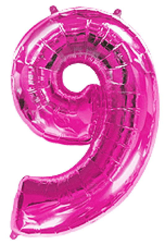 Μπαλόνι Φοιλ Σχήμα Φούξια Νούμερο 9 Ασυσκεύαστο