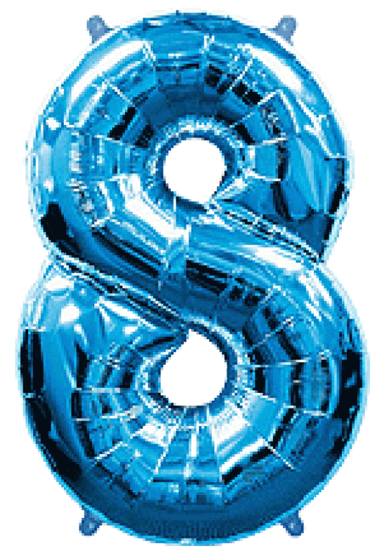 Μπαλόνι Φοιλ Σχήμα Μπλε Νούμερο 8 Ασυσκεύαστο