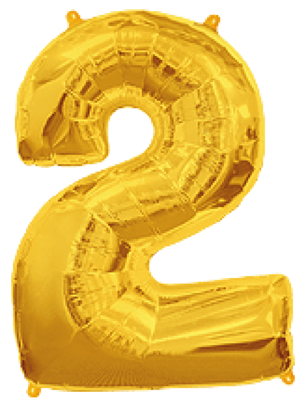 Μπαλόνι Φοιλ Σχήμα Χρυσό Νούμερο 2 - Συσκευασμένο