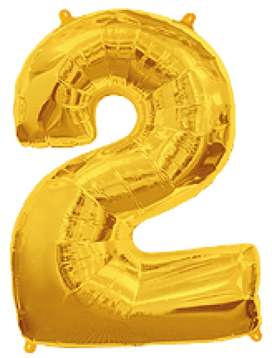 Μπαλόνι Φοιλ Σχήμα Χρυσό Νούμερο 2 - Συσκευασμένο