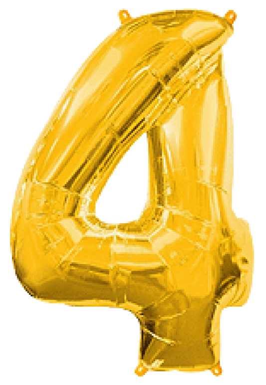 Μπαλόνι Φοιλ Σχήμα Χρυσό Νούμερο 4 Ασυσκεύαστο