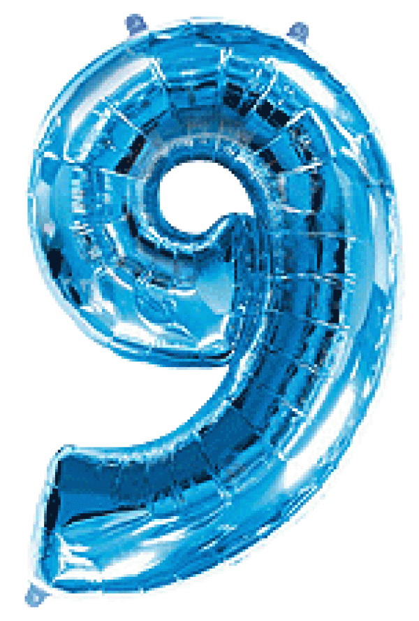 Μπαλόνι Φοιλ Σχήμα Μπλε Νούμερο 9 Ασυσκεύαστο