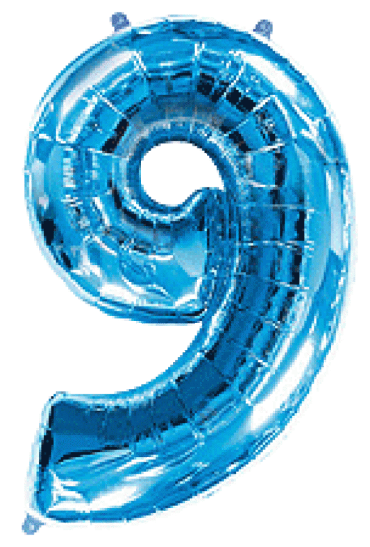 Μπαλόνι Φοιλ Σχήμα Μπλε Νούμερο 9 Ασυσκεύαστο