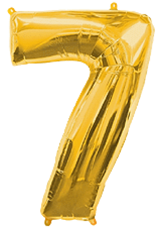 Μπαλόνι Φοιλ Σχήμα Χρυσό Νούμερο 7 - Συσκευασμένο
