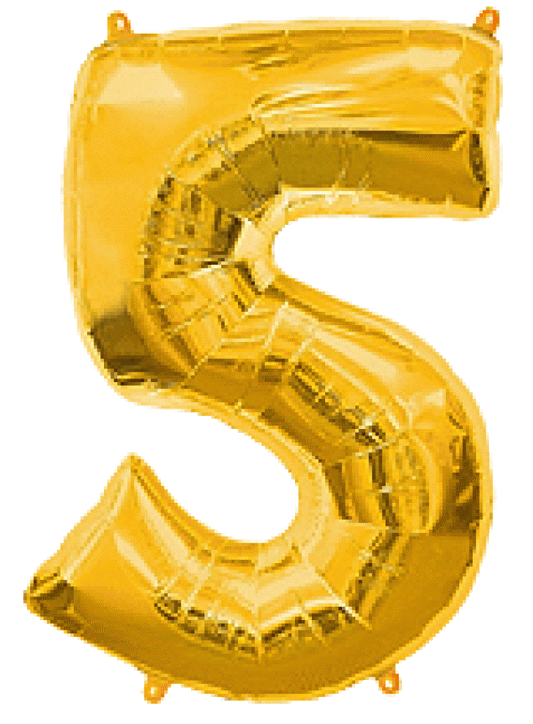 Μπαλόνι Φοιλ Σχήμα Χρυσό Νούμερο 5 Ασυσκεύαστο