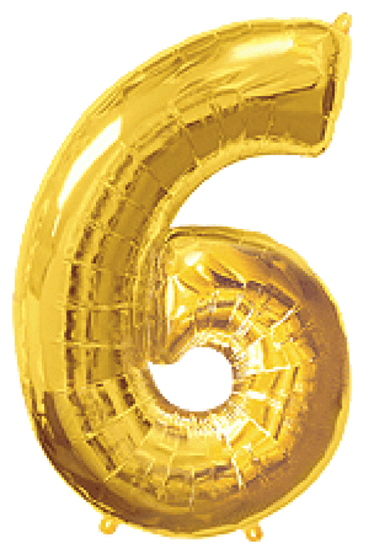 Μπαλόνι Φοιλ Σχήμα Χρυσό Νούμερο 6 Ασυσκεύαστο