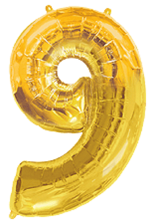 Μπαλόνι Φοιλ Σχήμα Χρυσό Νούμερο 9 - Συσκευασμένο