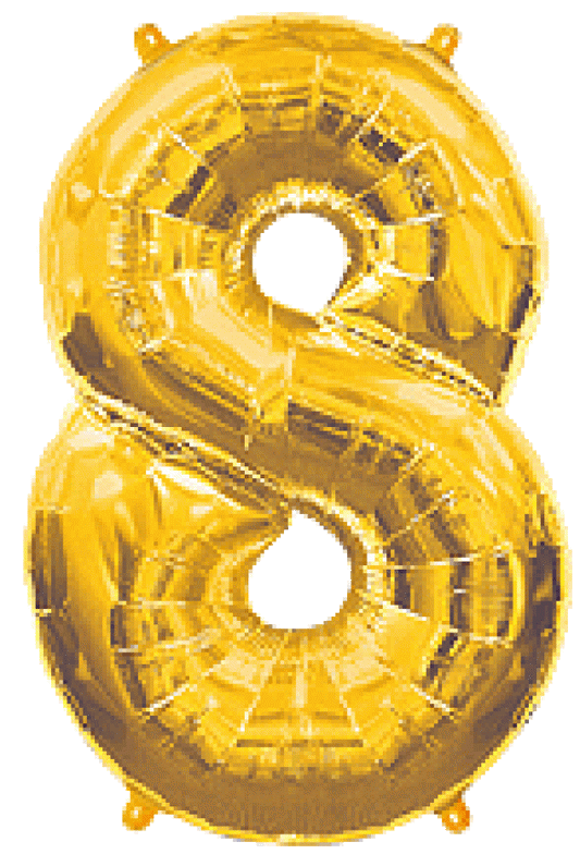 Μπαλόνι Φοιλ Σχήμα Χρυσό Νούμερο 8 - Συσκευασμένο