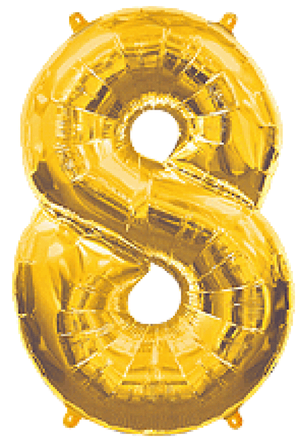 Μπαλόνι Φοιλ Σχήμα Χρυσό Νούμερο 8 Ασυσκεύαστο