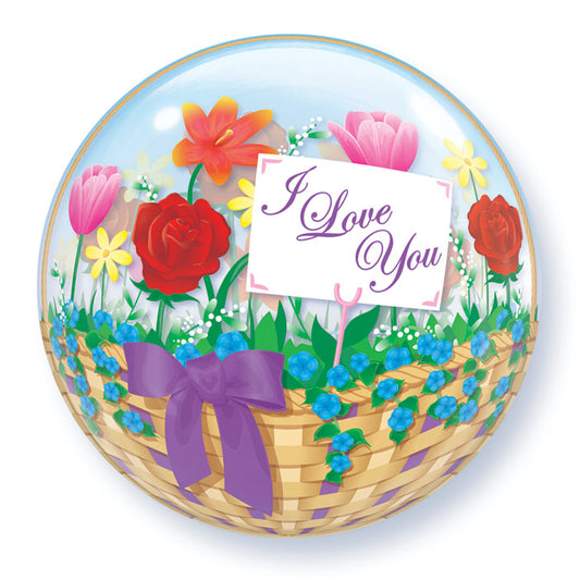 Bubble μονό I love you Flower Basket