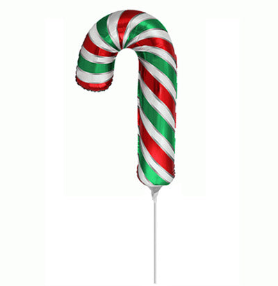 14" Mini Shape Μπαλόνι κόκκινο-πράσινο Candy Cane