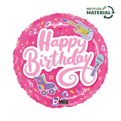 14" Μπαλόνι ροζ "Happy birthday"