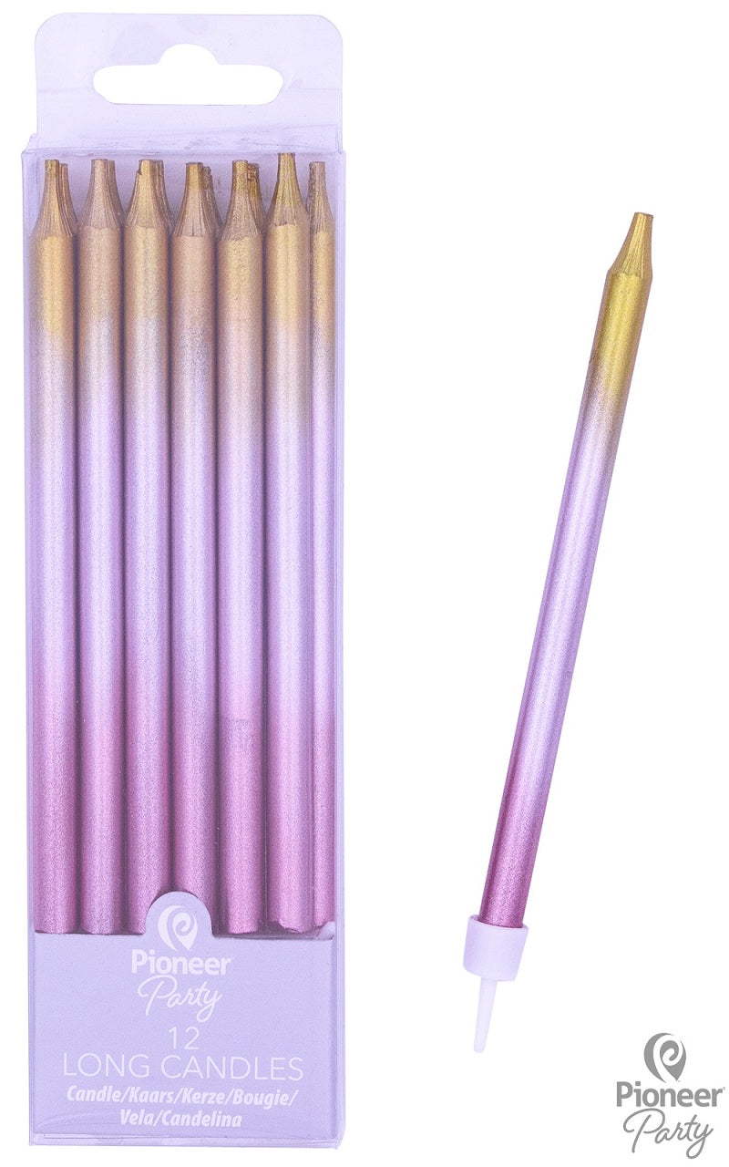 Κεριά Rose Gold Ombre 11.5εκ / 12 τεμ