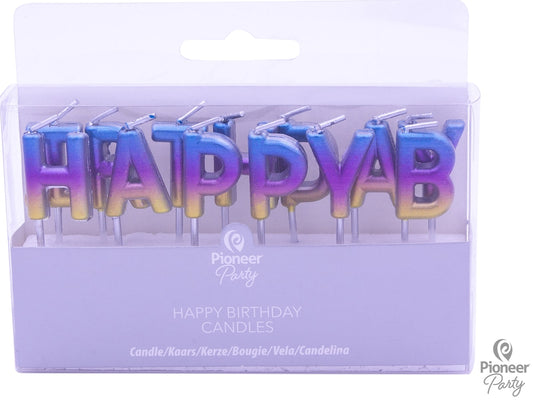 Κεριά Happy Birthday Rainbow Ombre / 2.8 εκ