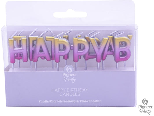 Κεριά Happy Birthday Rose Gold Ombre / 2.8 εκ