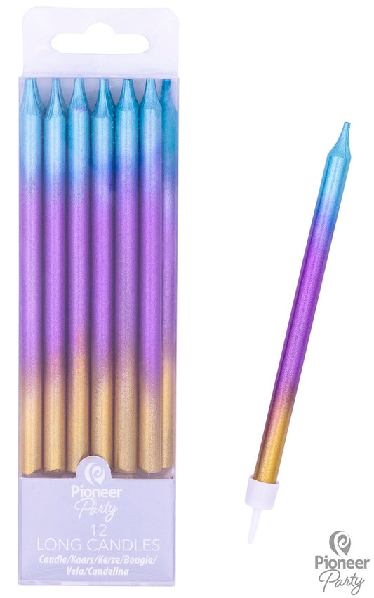 Κεριά Rainbow Ombre 11.5εκ / 12 τεμ