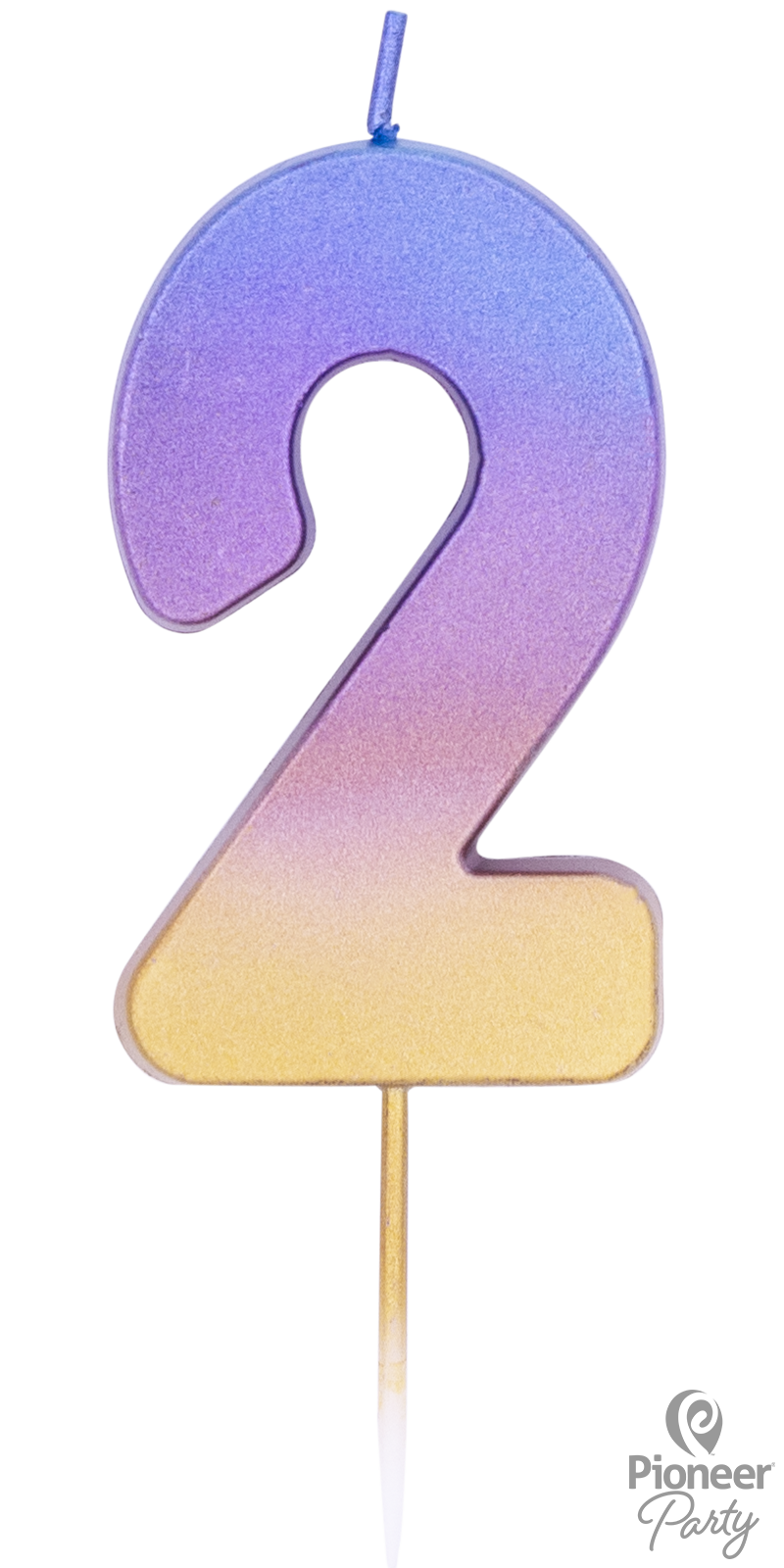 Κερί Νούμερο 2 Rainbow Ombre / 6.7 εκ