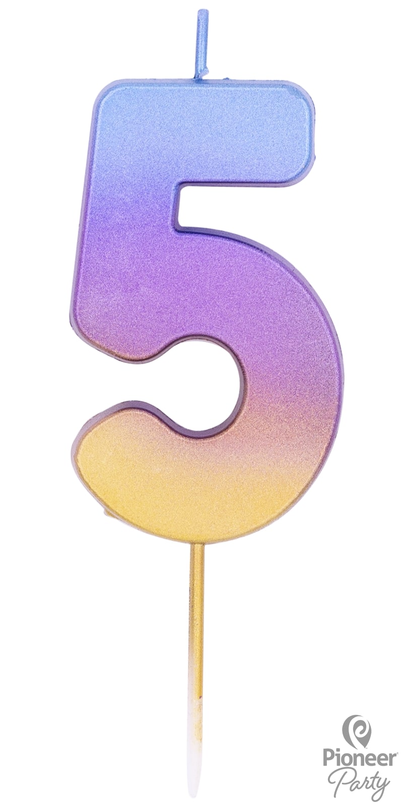 Κερί Νούμερο 5 Rainbow Ombre / 6.7 εκ