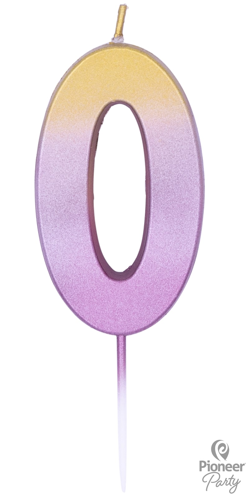 Κερί Νούμερο 0 Ροζ Χρυσό Ombre / 6.7 εκ