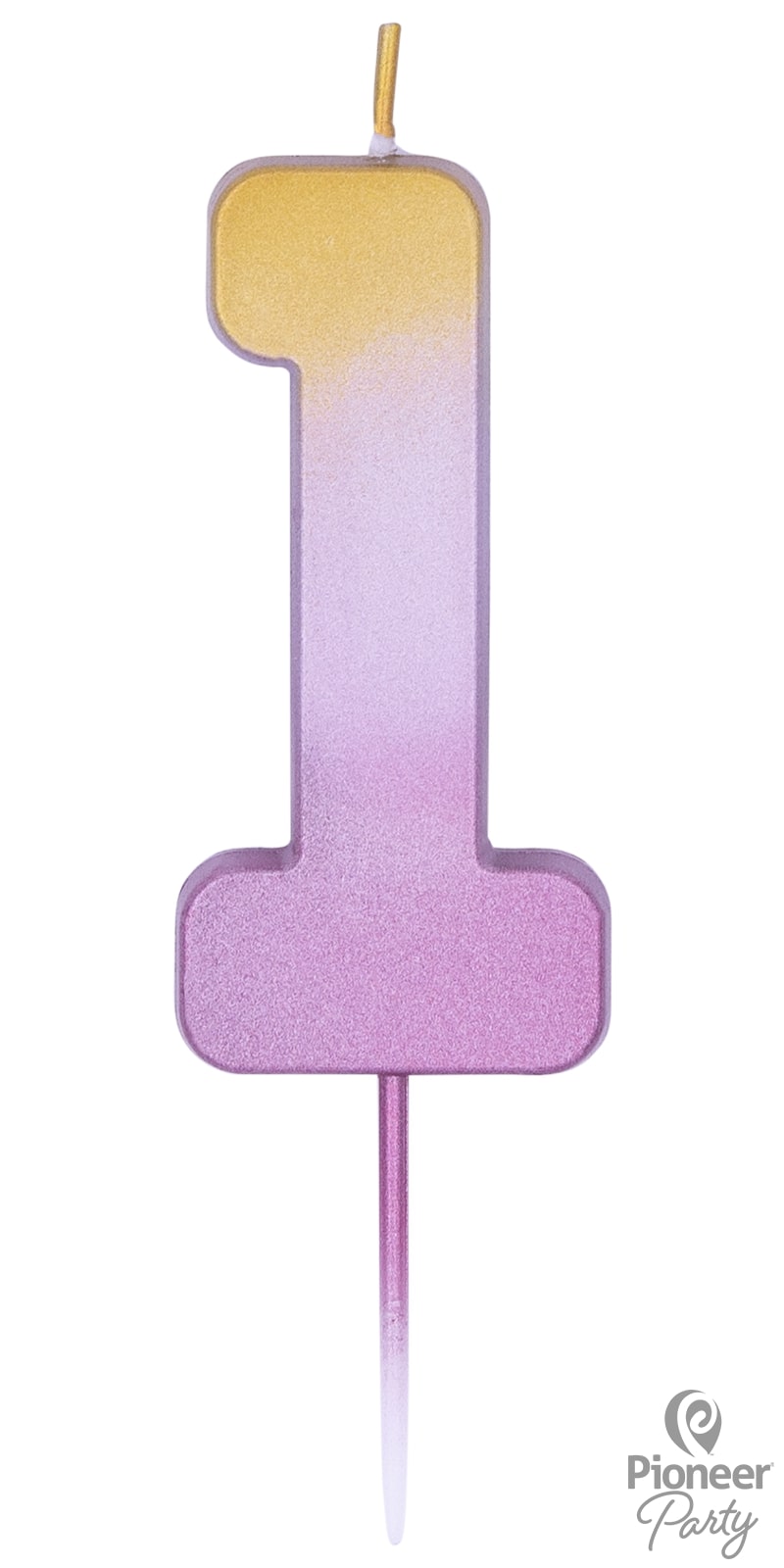 Κερί Νούμερο 1 Ροζ Χρυσό Ombre / 6.7 εκ