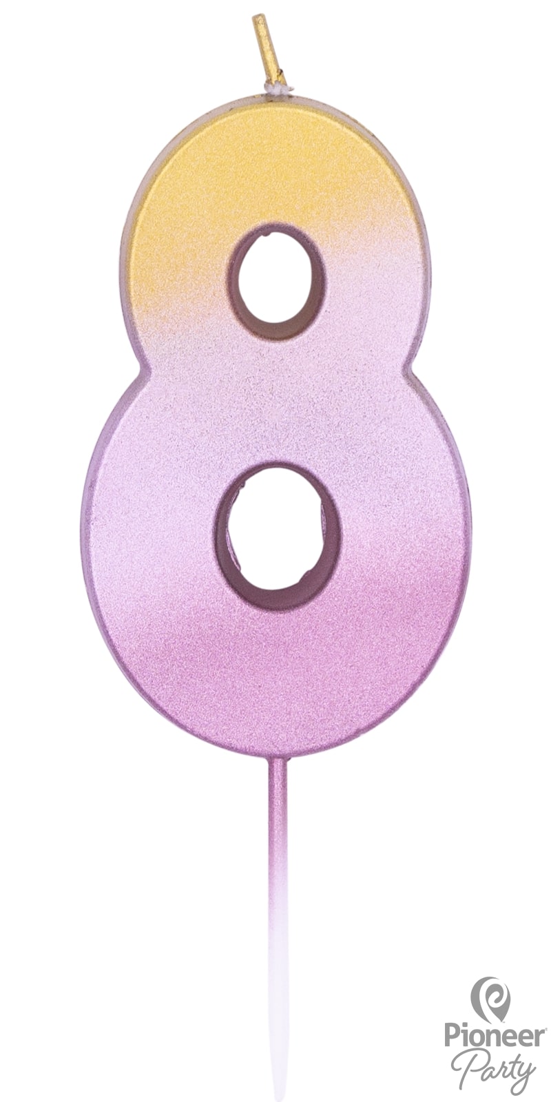 Κερί Νούμερο 8 Ροζ Χρυσό Ombre / 6.7 εκ