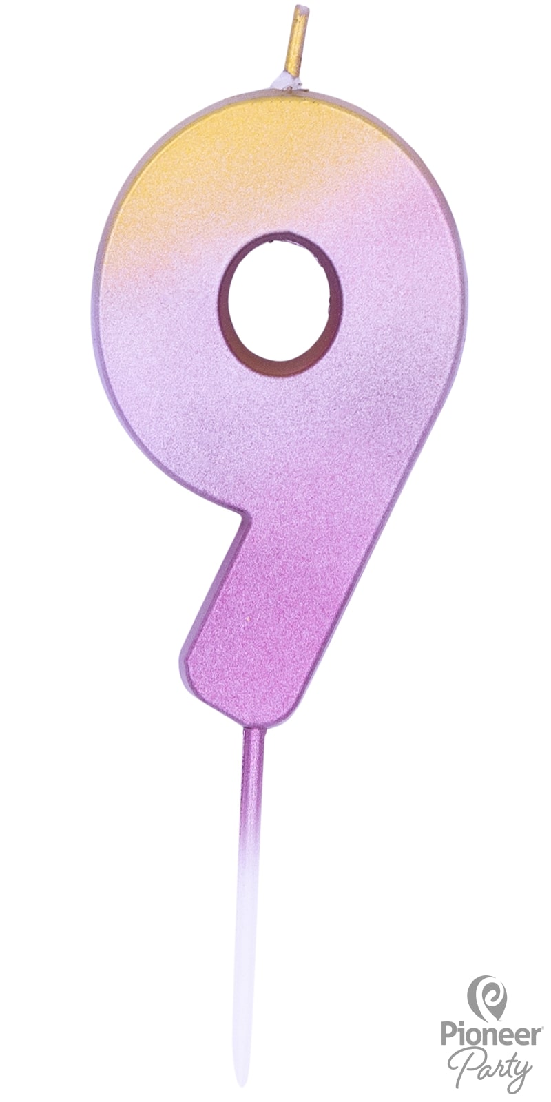 Κερί Νούμερο 9 Ροζ Χρυσό Ombre / 6.7 εκ