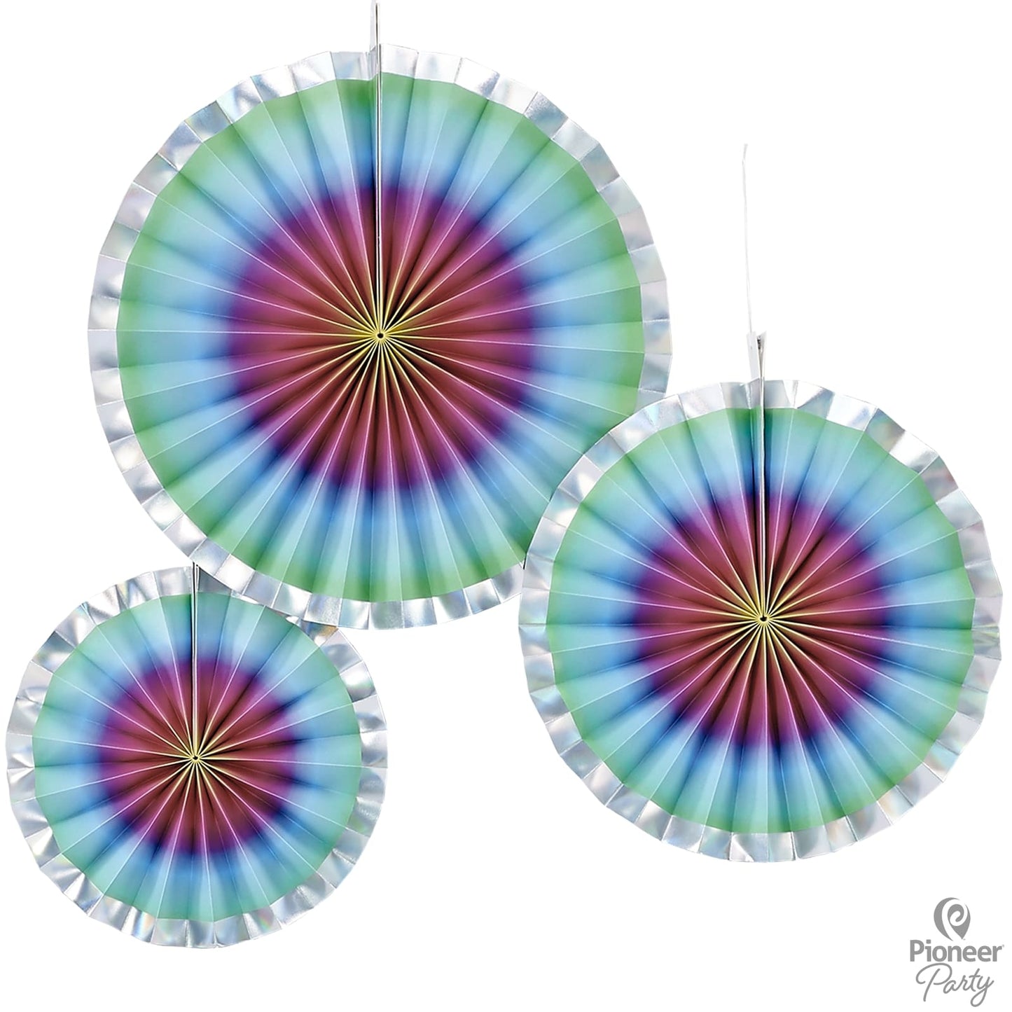 Διακοσμητικές Βεντάλιες Χάρτινες Rainbow Ombre / 3 τεμ - Pride