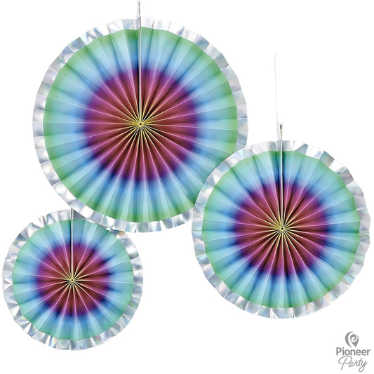 Διακοσμητικές Βεντάλιες Χάρτινες Rainbow Ombre / 3 τεμ - Pride