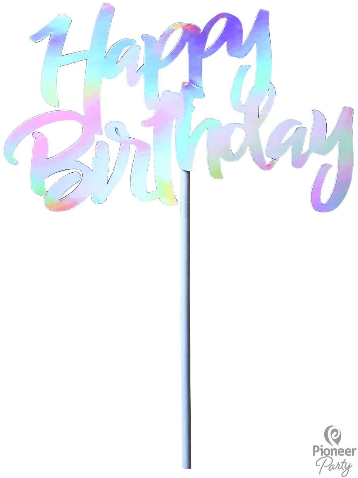 Διακοσμητικό Τούρτας Iridescent Happy Birthday / 14.5 x 9.2 εκ
