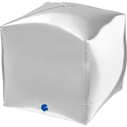 15" Μπαλόνι Ασημί 4D Κύβος