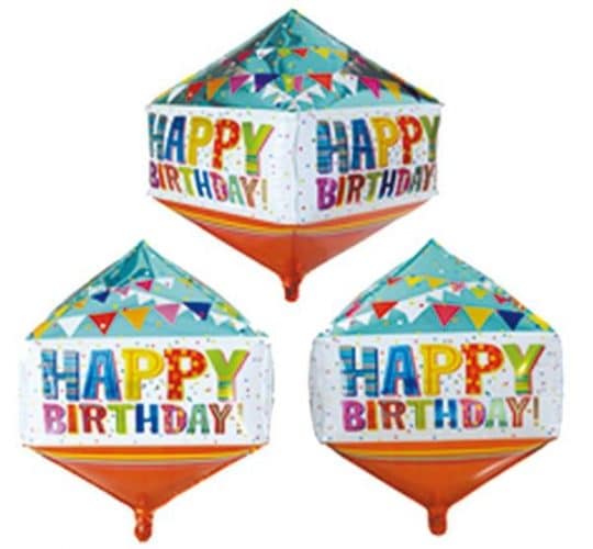 15" Μπαλόνι Happy Birthday Κύβος