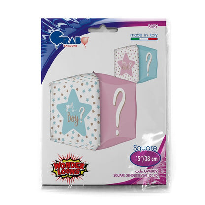 15" Μπαλόνι Κύβος "Boy or Girl" Gender Reveal