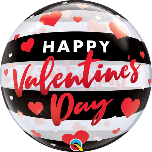 Bubble Μονό 22 Happy Valentine Black Stripes / 56 εκ