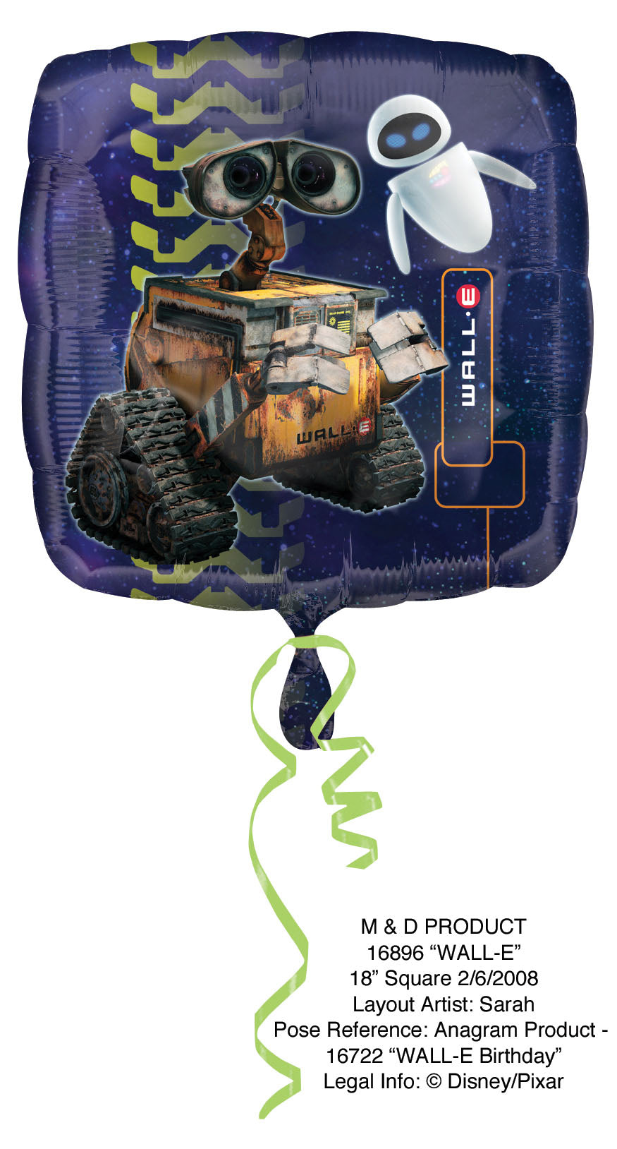 Μπαλόνι Φοιλ 18 Square Walle/46 εκ