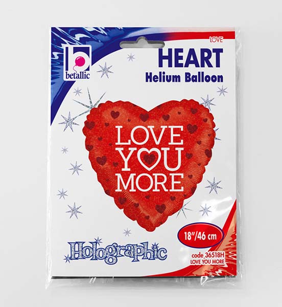 18'' Μπαλόνι αγάπης 'Love you more'