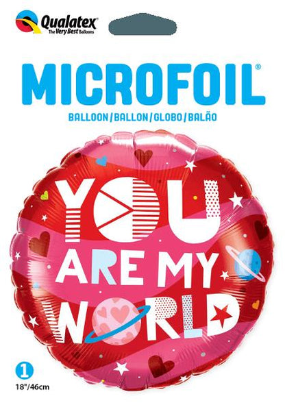 18'' Μπαλόνι αγάπης 'You are my world'