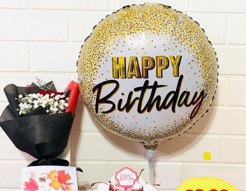 18'' Μπαλόνι Χρυσό Happy Birthday