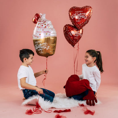 18'' Μπαλόνι 'Happy Valentine's Day' Confetti Hearts