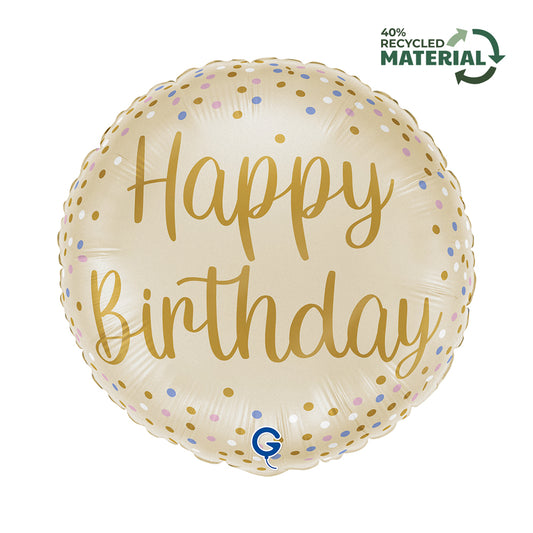 18” Μπαλόνι Μπεζ - Happy Birthday