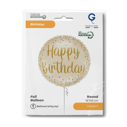 18” Μπαλόνι Μπεζ - Happy Birthday