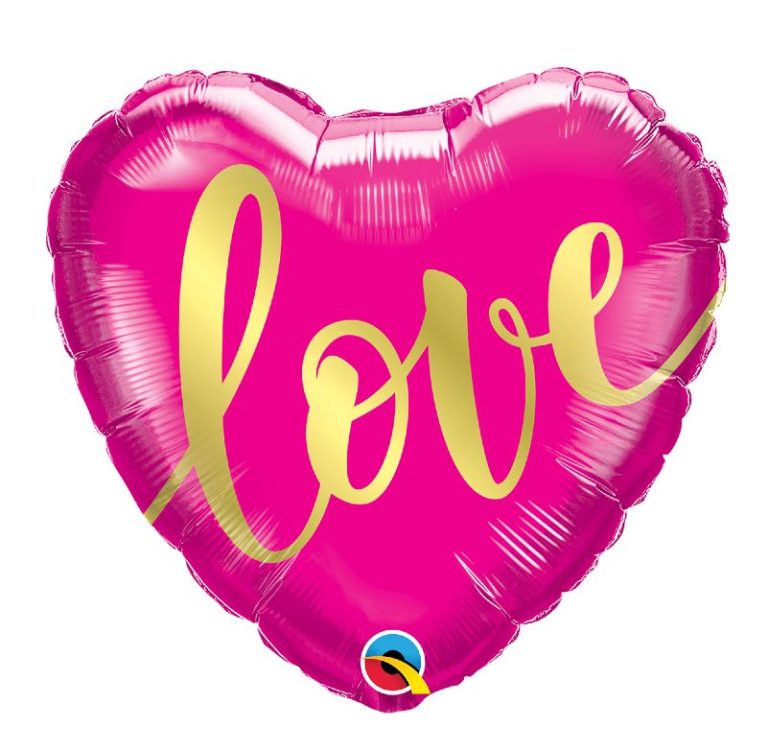 18'' Μπαλόνι φούξια κάρδια Love
