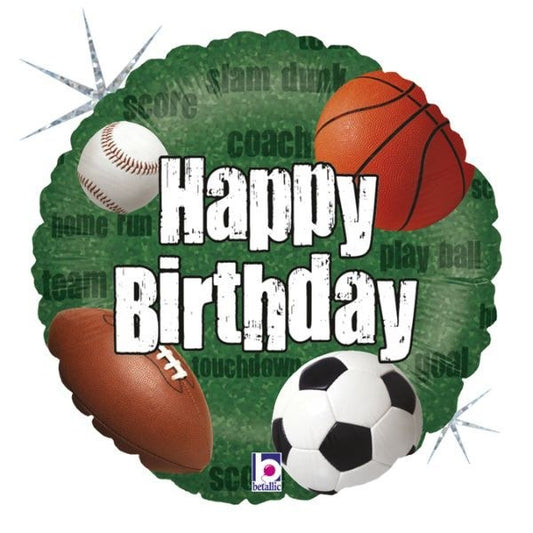 18'' Μπαλόνι Happy Birthday - Sports Balls