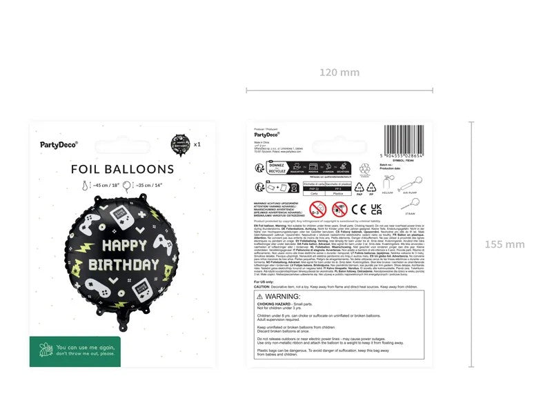18'' Μπαλόνι Στρογγυλό Gaming Happy Birthday