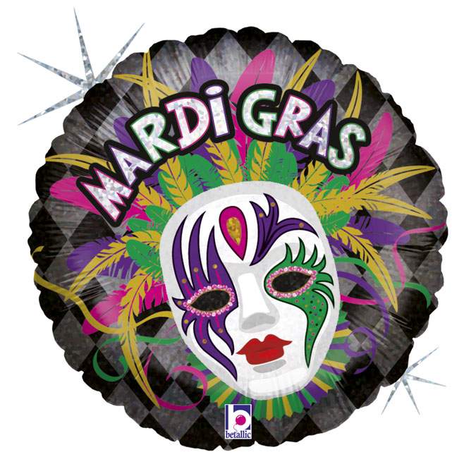 18'' Μπαλόνι στρογγυλό μάσκα Καρναβαλιού