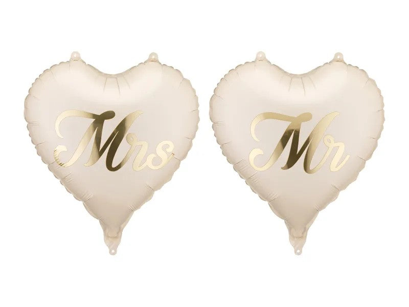 18'' Μπαλόνια Καρδιές Mrs and Mr