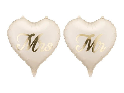18'' Μπαλόνια Καρδιές Mrs and Mr