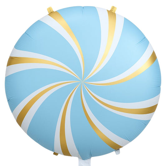 18'' Γαλάζιο  Στρογγυλό Μπαλόνι Καραμέλα