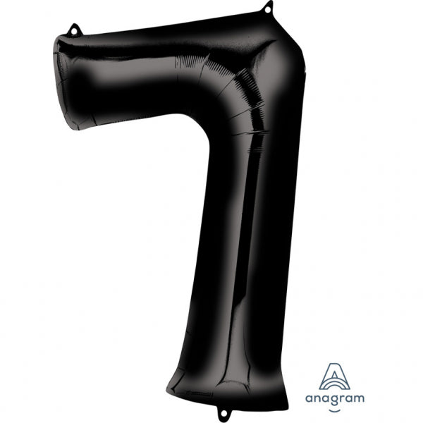 Μπαλόνι Φοιλ Σχήμα Νούμερο 7 Μαύρο / 86εκ ύψος