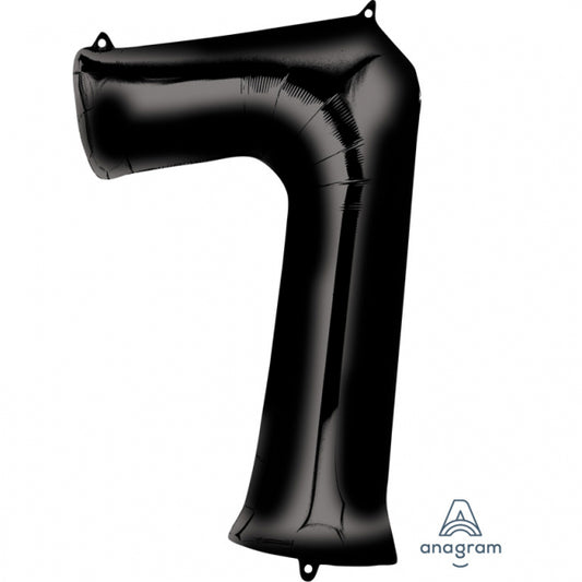 Μπαλόνι Φοιλ Σχήμα Νούμερο 7 Μαύρο / 86εκ ύψος